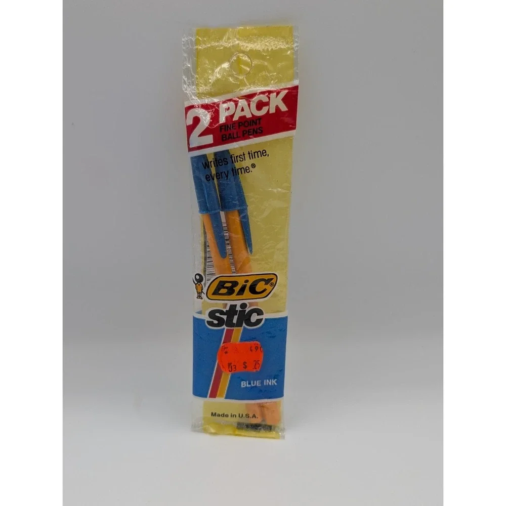 Bic Stic Vintage‎ Pen 1987 Fine Point Blue Ink Ball Pens NEW IN PACKAGE